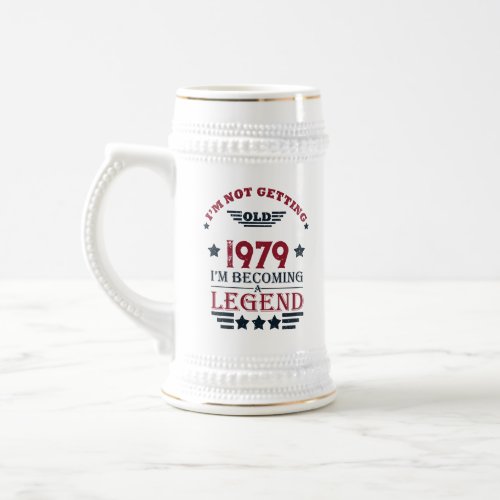 Personalized vintage birthday gifts red beer stein