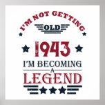 Personalized vintage birthday gifts red blue poster<br><div class="desc">You can add some originality to your wardrobe collection with this vintage classic birthday graphic design with awesome typography font lettering, It is a great gift idea for men, women, husbands, wives, grandpas, grandma, and a boyfriend who will love this one-of-a-kind artwork—the best amazing and funny holiday present for your...</div>
