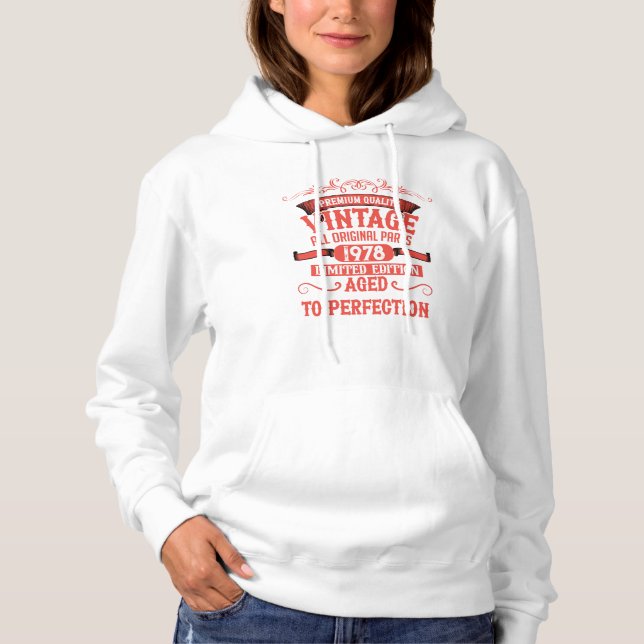 Personalized vintage birthday gifts red hoodie (Front)