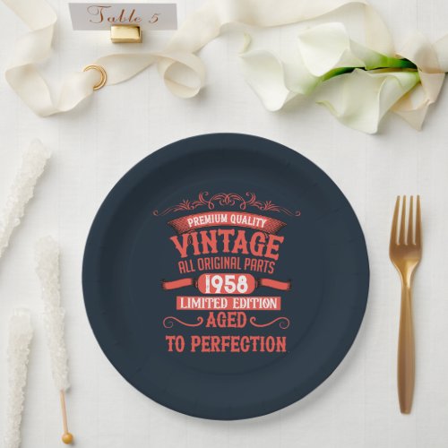Personalized vintage birthday gifts red paper plates