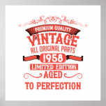 Personalized vintage birthday gifts red poster<br><div class="desc">You can add some originality with this limited edition, premium quality, and original, classy, retro, and vintage-looking birthday graphic design with a cool typography font. This is a great gift idea for men, women, husbands, wives, girlfriends, and boyfriends who will love this one-of-a-kind piece of art. The best unique and...</div>