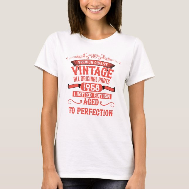 Personalized vintage birthday gifts red T-Shirt (Front)