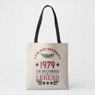 Personalized vintage birthday gifts red tote bag