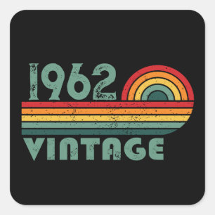 Personalized vintage birthday gifts square sticker