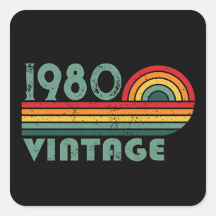 Personalized vintage birthday gifts square sticker