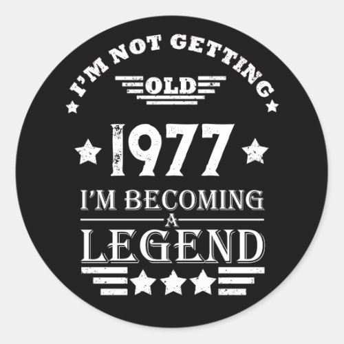 Personalized vintage birthday gifts white classic round sticker