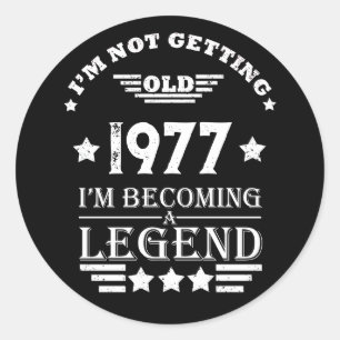 Personalized vintage birthday gifts white classic round sticker