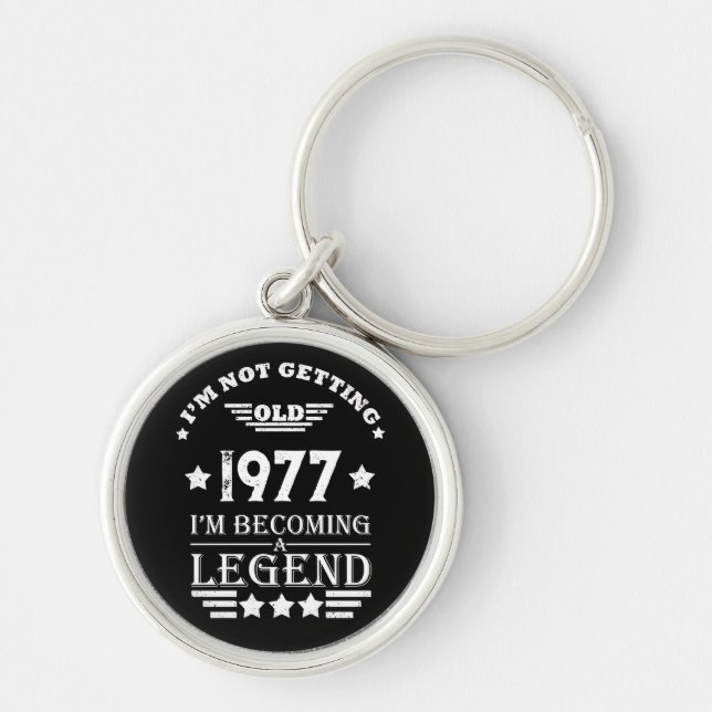 Personalized vintage birthday gifts white keychain (Front)