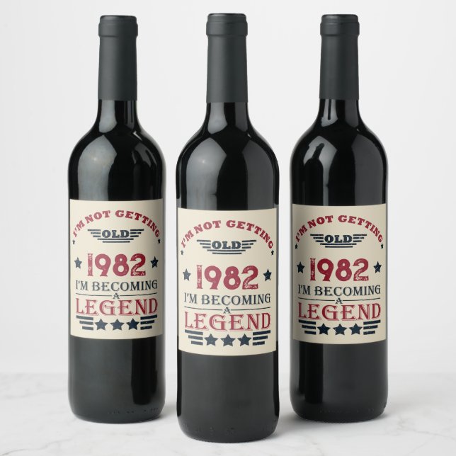Personalized vintage birthday gifts wine label (Bottles)