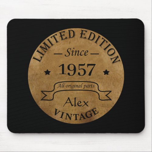Personalized vintage birthday mouse pad