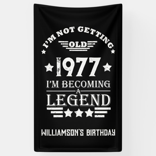 Personalized vintage birthday party banner (Vertical)