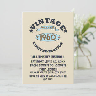 Personalized vintage birthday party invitation
