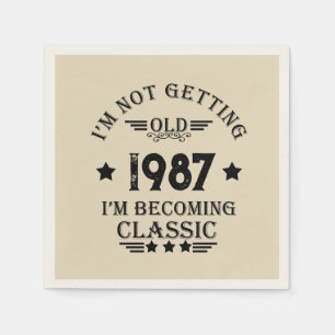 Personalized vintage birthday party napkins