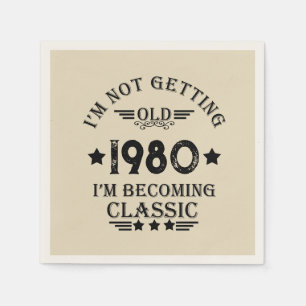 Personalized vintage birthday party napkins