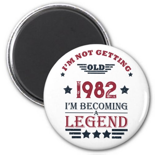 Personalized vintage birthday red blue magnet