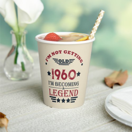 Personalized vintage birthday red blue paper cups