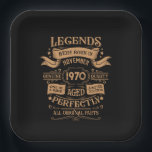 Personalized vintage birthday whiskey label paper plates<br><div class="desc">You can add some originality to your wardrobe collection with this vintage classic birthday graphic design with awesome typography font lettering, is a great gift idea for men, women, husbands, wife girlfriends, and a boyfriend who will love this one-of-a-kind artwork. The best amazing and funny holiday present for your happy...</div>