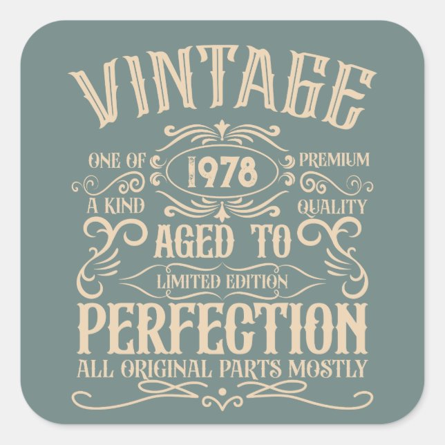Personalized vintage birthday whiskey label themed (Front)