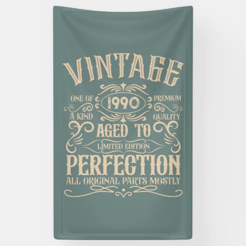 Personalized vintage birthday whiskey label themed banner