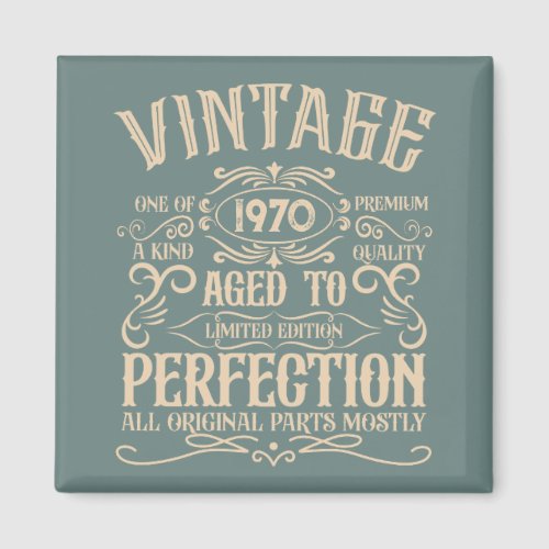 Personalized vintage birthday whiskey label themed magnet