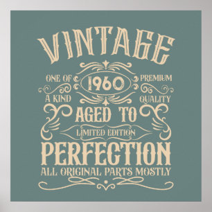 Personalized vintage birthday whiskey party poster
