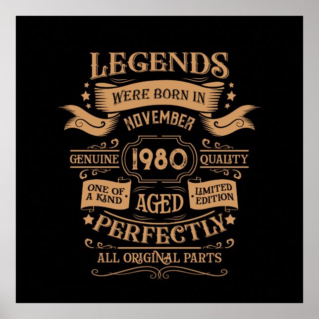 Personalized vintage birthday whiskey themed poster (Front)