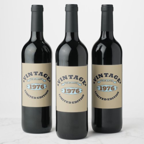 Personalized vintage birthday wine label