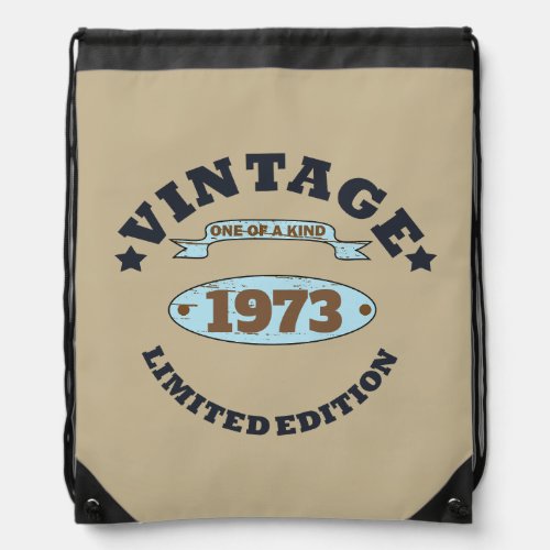 Personalized vintage birthday womens gift drawstring bag