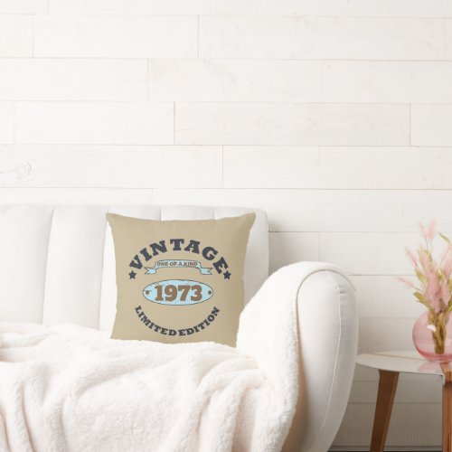 Personalized vintage birthday womens gift throw pillow