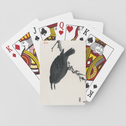 Personalized Vintage Black Crow Poker Cards