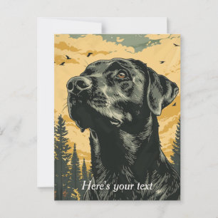Personalized Vintage Black Labrador Posters Postcard