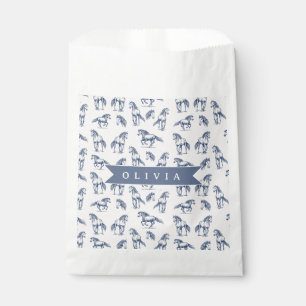 Personalized Vintage Blue Horse Classic Country Favor Bag