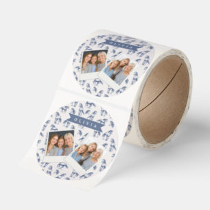 Personalized Vintage Blue Horse Classic Country Round Sticker