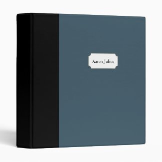 Personalized Vintage Blue Organizer Binder Gift