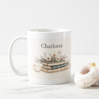 Personalized Vintage Book Lover Mug Left Hand