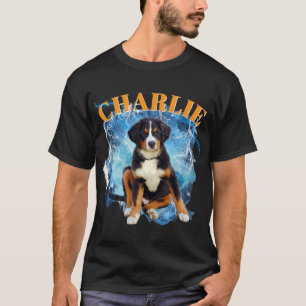 Personalized Vintage Bootleg Pet Portrait & Name T-Shirt