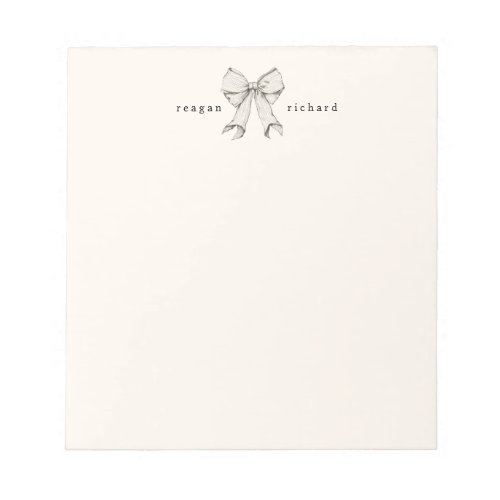 Personalized Vintage Bow Stationery Notepad