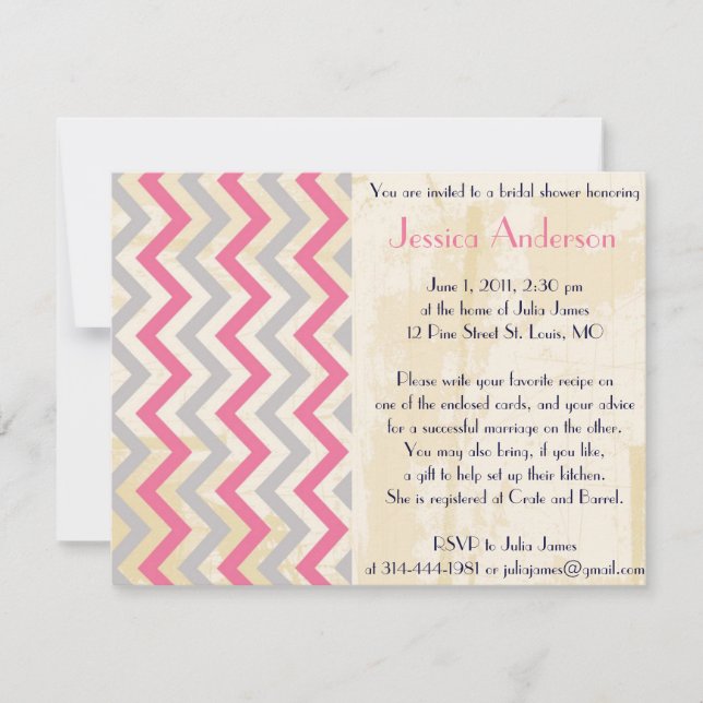 Personalized Vintage Bridal Shower Invitations (Front)
