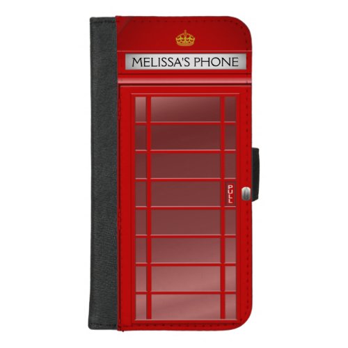 Personalized Vintage British Telephone Booth iPhone 87 Plus Wallet Case