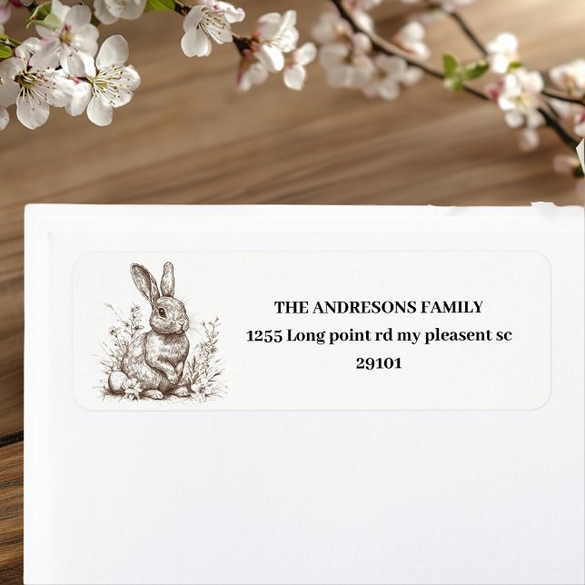 Personalized Vintage Bunny Easter  Label (Creator Uploaded)