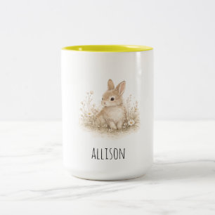 Personalized Vintage Bunny Mug