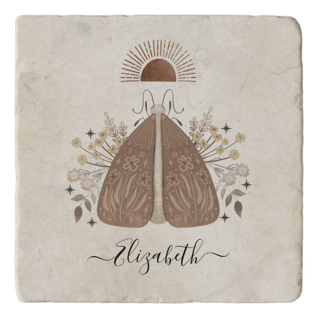 Personalized Vintage Butterfly trivet (Front)