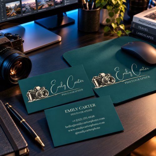 Personalized Vintage Camera Photographer Business Card