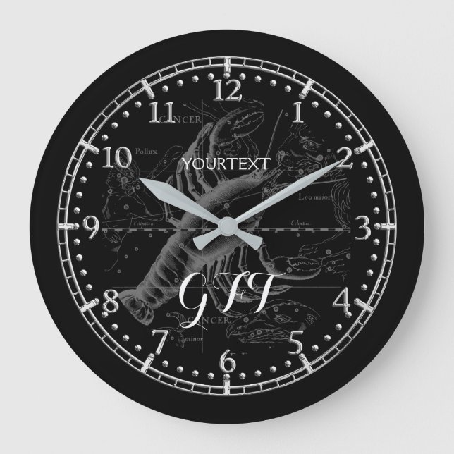Personalized Vintage Cancer Constellation Zodiac Large Clock (Front)