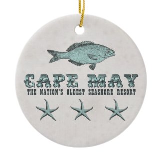 Personalized Vintage Cape May Seashore Ornament