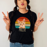 Personalized Vintage Cat Custom Retro Pet Photo Tri-Blend Shirt<br><div class="desc">Show your love for your feline companion with the Personalized Vintage Cat Custom Retro Pet Photo Tri-Blend Shirt! This stylish shirt features a unique retro-style sunset design, customized with your cat’s photo and name to create a timeless and personalized piece. Whether you’re a proud cat mom or simply want to...</div>