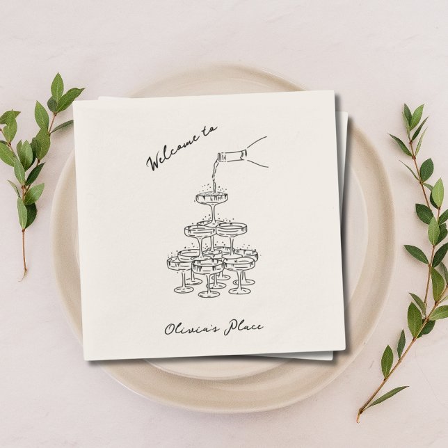 Personalized Vintage Champagne Housewarming Party Napkins (Personalized Vintage Champagne Housewarming Party Napkins
)