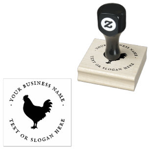 Personalized Vintage Chicken Egg Rubber Stamp