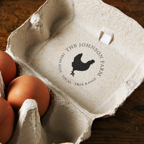 Personalized Vintage Chicken Farm Egg Self_inking Stamp