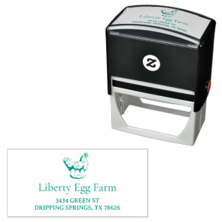 Personalized vintage chicken farm self-inking stamp